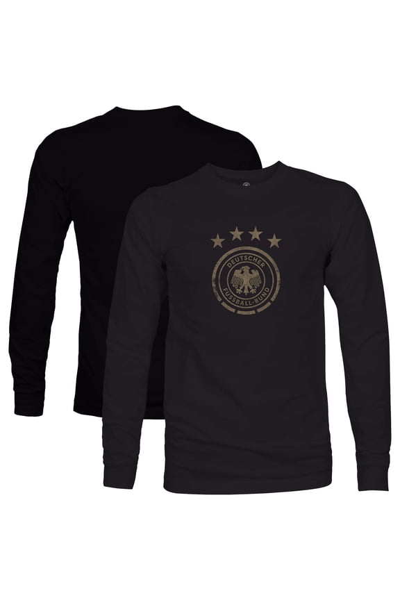 Men's 1863FC Black Germany National Team Mono Badge Long Sleeve T-Shirt