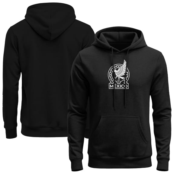 Men's 1863FC Black Mexico National Team Mono Badge Fleece Hoodie