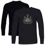 Mens 1863FC Black Newcastle United Mono Badge Long Sleeve T-Shirt