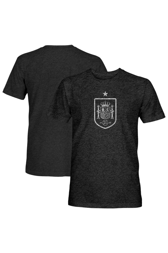 Men's 1863FC Black Spain National Team Mono Badge Vintage Tri-Blend T-Shirt