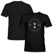 Mens 1863FC Black Tottenham Hotspur Mono Crest Slub T-Shirt