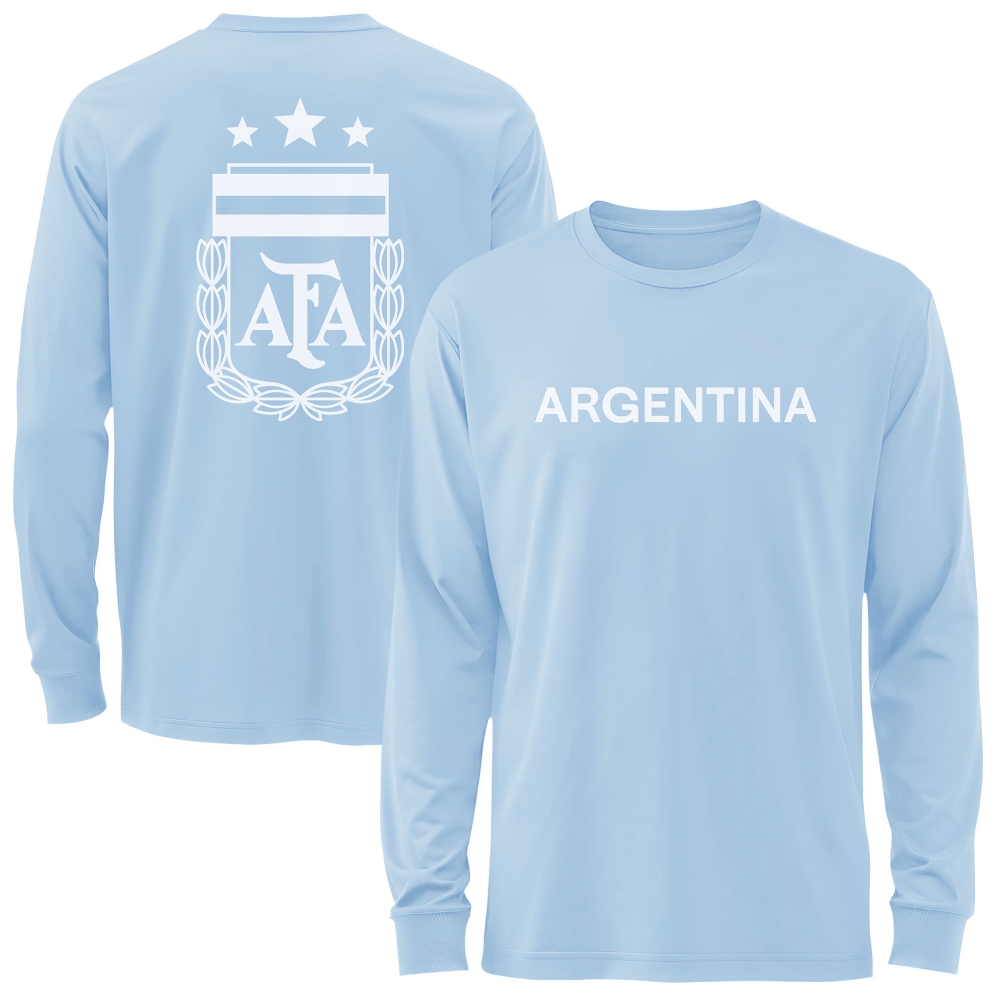 Men's 1863FC Blue Argentina National Team Mono Badge & Wordmark Long Sleeve T-Shirt