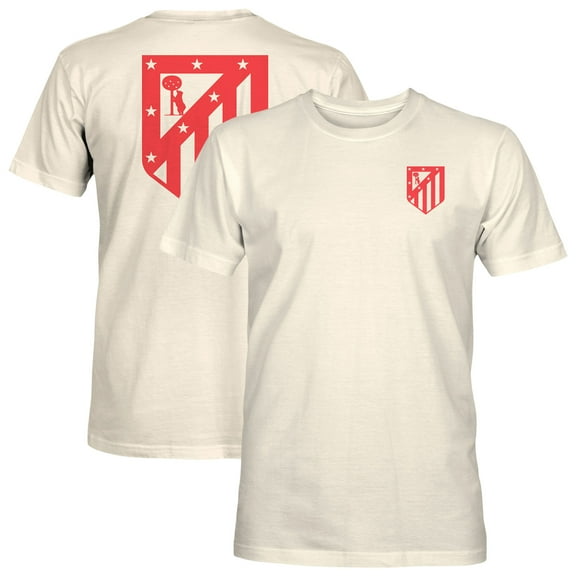 Men's 1863FC  Cream Atletico de Madrid Big Logo Heavyweight T-Shirt