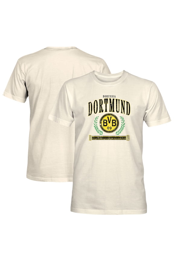 Men's 1863FC Cream Borussia Dortmund Retro Stripes T-Shirt