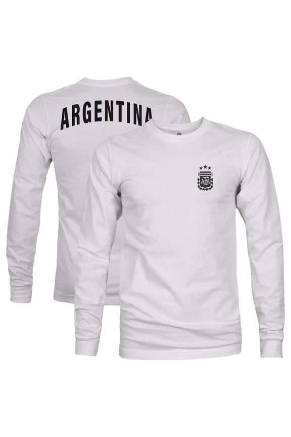 Men's 1863FC  Gray Argentina National Team Back Team Arch Long Sleeve T-Shirt