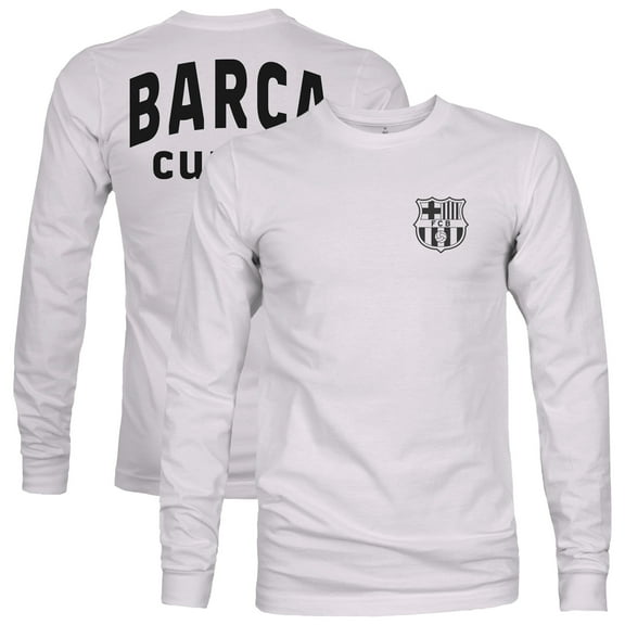 Men's 1863FC  Gray Barcelona Back Team Arch Long Sleeve T-Shirt