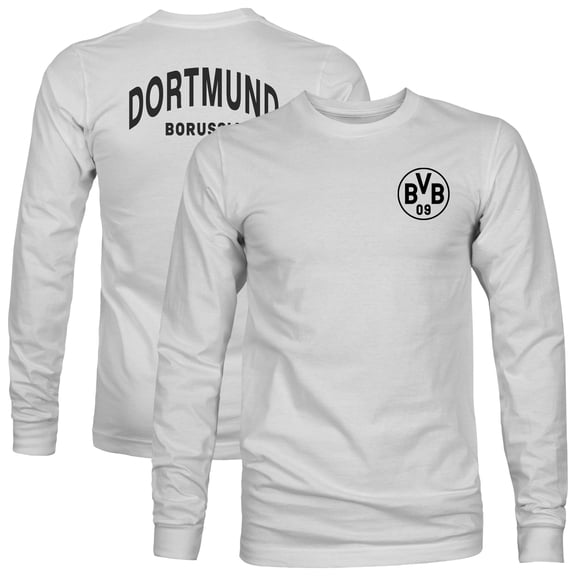 Men's 1863FC  Gray Borussia Dortmund Back Team Arch Long Sleeve T-Shirt