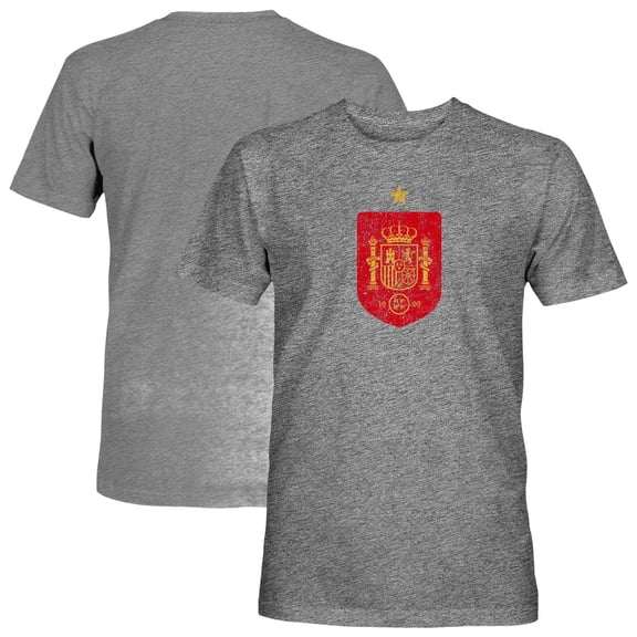 Men's 1863FC  Gray Spain National Team Color Badge Vintage Tri-Blend T-Shirt