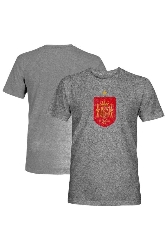 Men's 1863FC  Gray Spain National Team Color Badge Vintage Tri-Blend T-Shirt