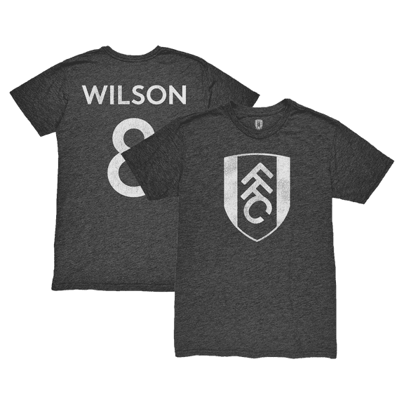 Men's 1863FC Harry Wilson Heather Black Fulham Player Name & Number Twisted Tri-Blend T-Shirt