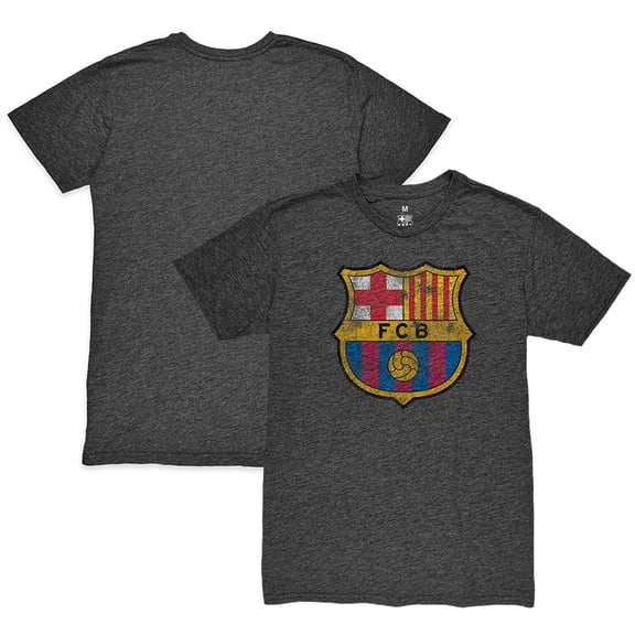 Men's 1863FC  Heather Black Barcelona Color Crest Twisted Tri-Blend Slub T-Shirt