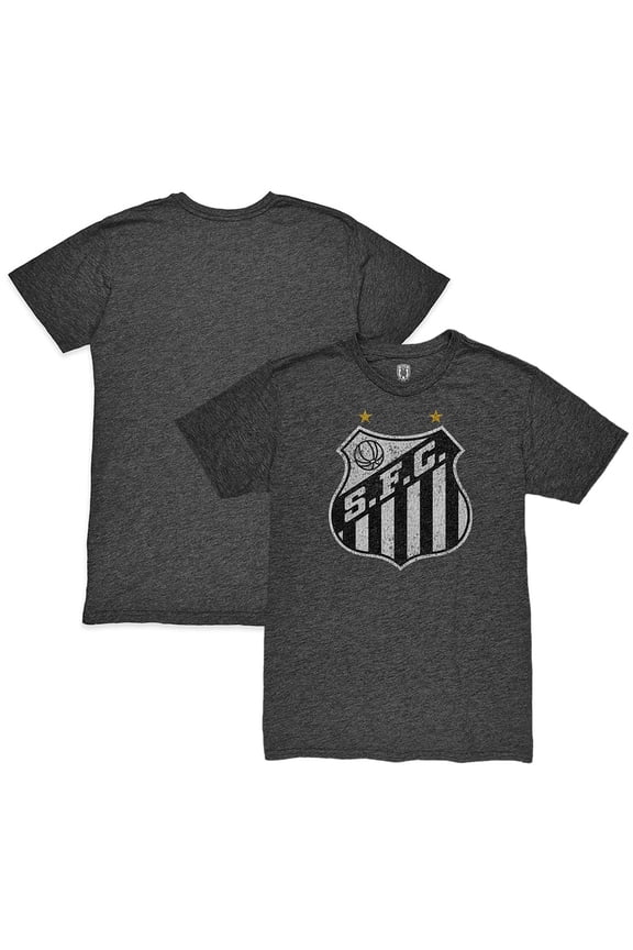 Men's 1863FC Heather Black Santos FC Color Crest Twisted Tri-Blend Slub T-Shirt