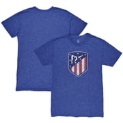 Mens 1863FC Heather Blue Atletico de Madrid Color Crest Twisted Tri-Blend Slub T-Shirt
