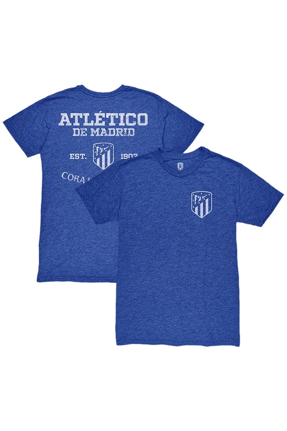 Men's 1863FC Heather Blue Atletico de Madrid Front Back Date Twisted Tri-Blend T-Shirt