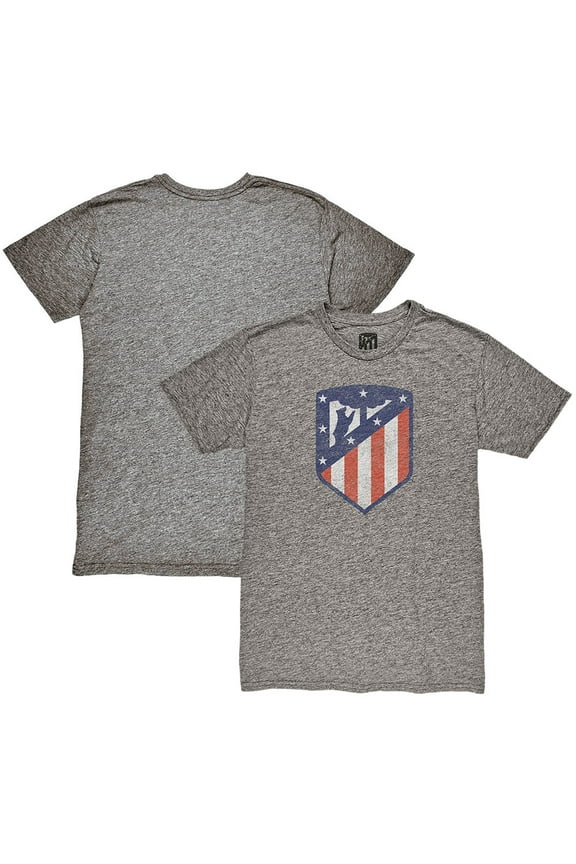 Men's 1863FC Heather Gray Atletico de Madrid Color Crest Twisted Tri-Blend Slub T-Shirt