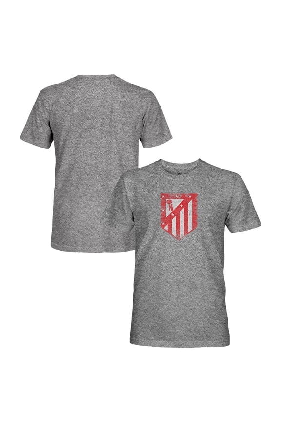 Men's-1863FC Heather Gray Atletico de Madrid Vintage Tri-Blend Short Sleeve T-Shirt