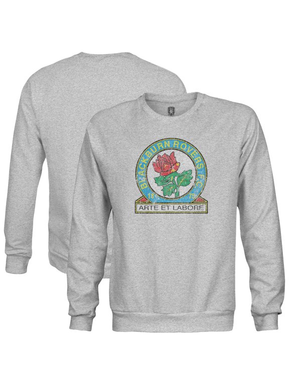 Men's-1863FC Heather Gray Blackburn Rovers Color Badge Pullover Sweatshirt