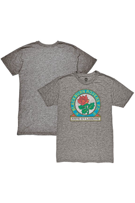 Men's 1863FC Heather Gray Blackburn Rovers Color Crest Twisted Tri-Blend Slub T-Shirt
