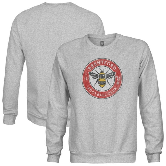 Men's 1863FC  Heather Gray Brentford FC Color Badge Pullover Sweatshirt