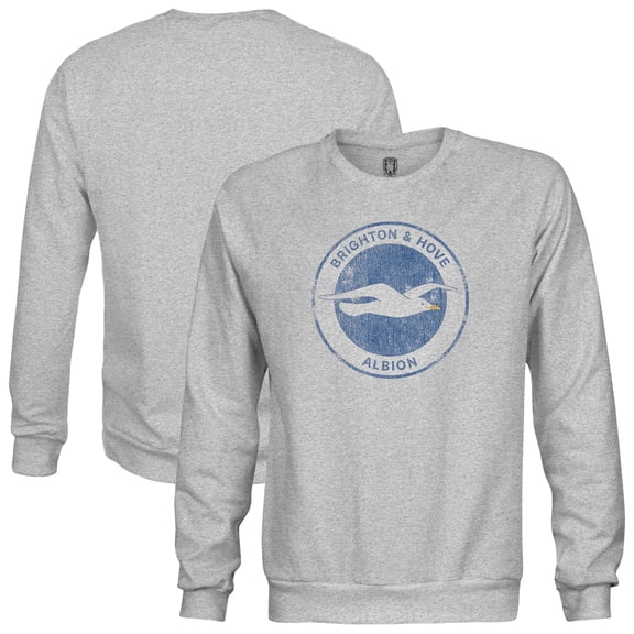Men's 1863FC  Heather Gray Brighton and Hove Albion Color Badge Pullover Sweatshirt