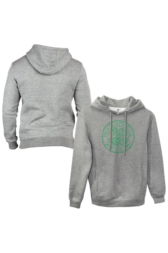Men's 1863FC Heather Gray Celtic Monochrome Badge Fleece Pullover Hoodie