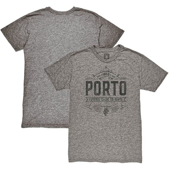Men's 1863FC Heather Gray FC Porto Retro Flourish Twisted Tri-Blend Slub T-Shirt