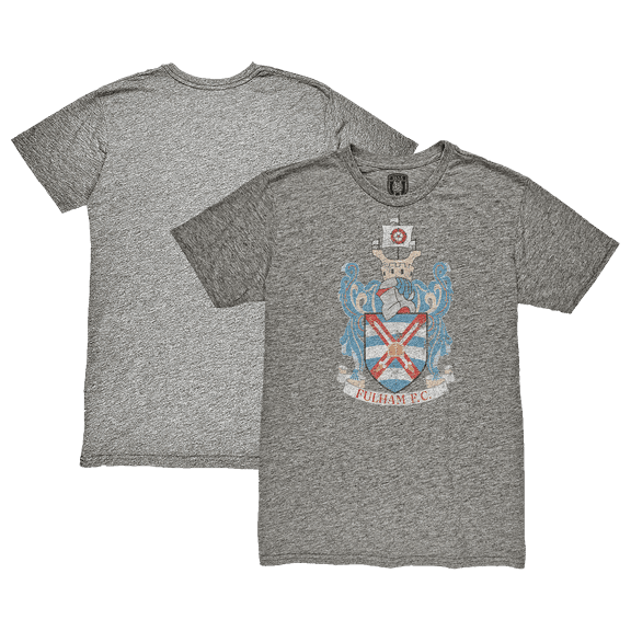 Men's 1863FC Heather Gray Fulham 1895 Crest Tri-Blend T-Shirt