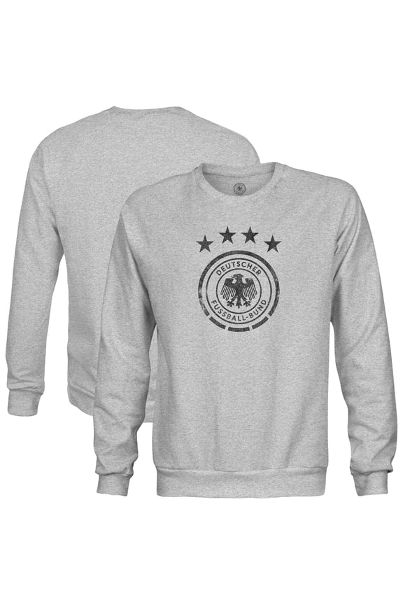 Men's-1863FC Heather Gray Germany National Team Mono Badge Pullover Sweatshirt