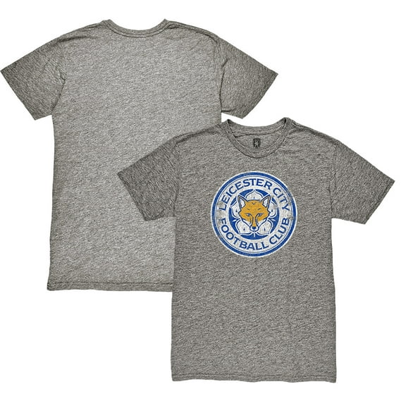 Men's 1863FC  Heather Gray Leicester City Color Badge Vintage Twisted Slub Tri-Blend T-Shirt