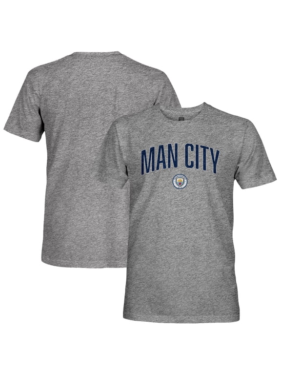 Men's 1863FC Heather Gray Manchester City Wordmark Retro Tri-Blend T-Shirt