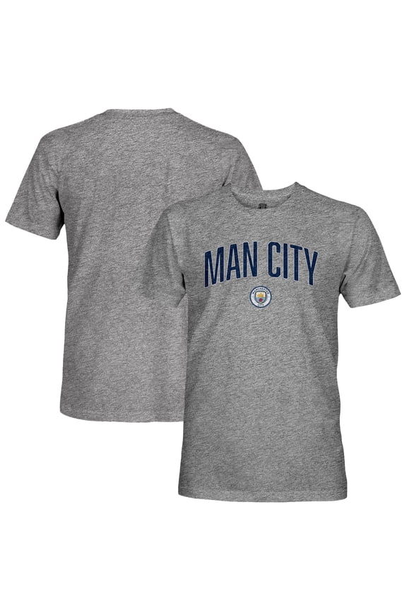 Men's 1863FC Heather Gray Manchester City Wordmark Retro Tri-Blend T-Shirt