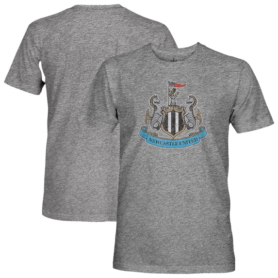 Men's 1863FC Heather Gray Newcastle United Color Badge Vintage Tri-Blend T-Shirt