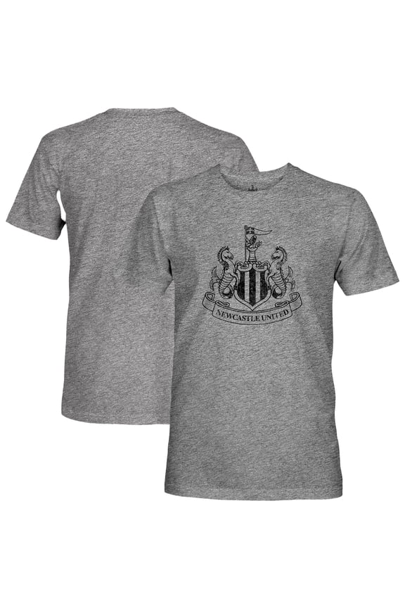 Men's 1863FC Heather Gray Newcastle United Mono Badge Vintage Tri-Blend T-Shirt