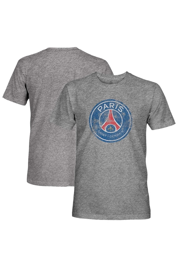 Men's 1863FC Heather Gray Paris Saint-Germain Color Badge Vintage Tri-Blend T-Shirt