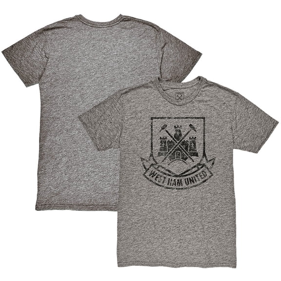 Men's 1863FC  Heather Gray West Ham United Retro Crest Twisted Tri-Blend Slub T-Shirt
