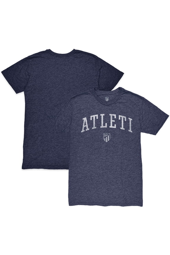 Men's 1863FC Heather Navy Atletico de Madrid Wordmark Twisted Tri-Blend Slub T-Shirt
