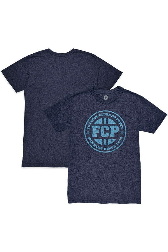 Men's 1863FC Heather Navy FC Porto Mono Crest Twisted Tri-Blend Slub T-Shirt