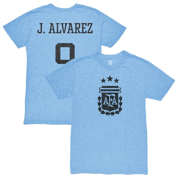 Men's 1863FC Juli-n -lvarez Light Blue Argentina National Team Player Retro Tri-Blend T-Shirt
