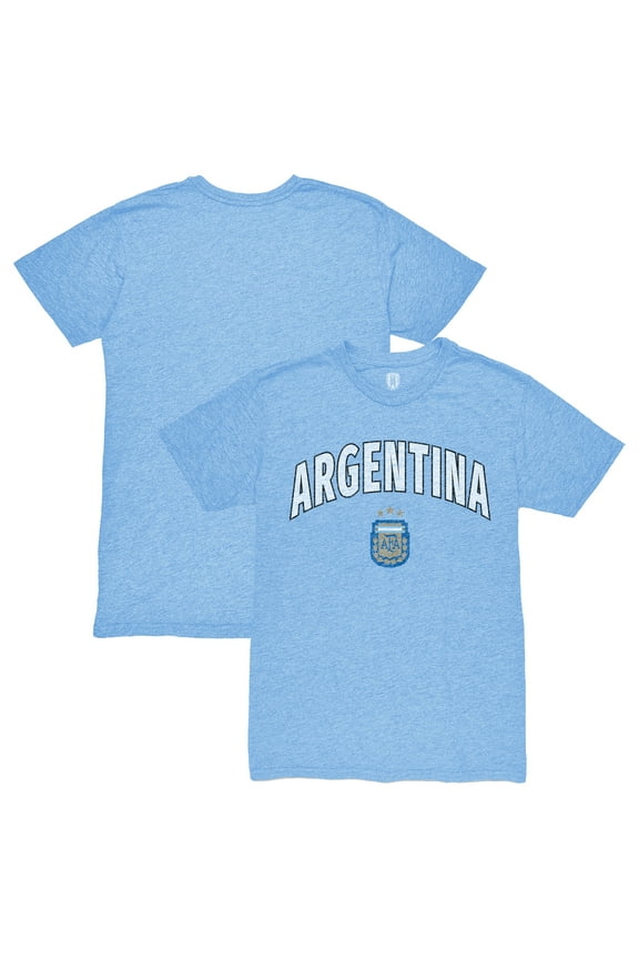 Men's 1863FC Light Blue Argentina National Team Retro Wordmark Tri-Blend T-Shirt