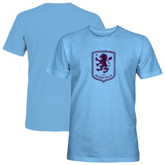 Men's 1863FC  Light Blue Aston Villa Mono Badge Vintage Tri-Blend T-Shirt