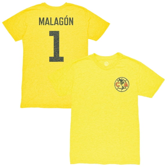 Men's 1863FC Luis Malag-n Yellow Club America Vintage Player Name & Number Tri-blend T-Shirt
