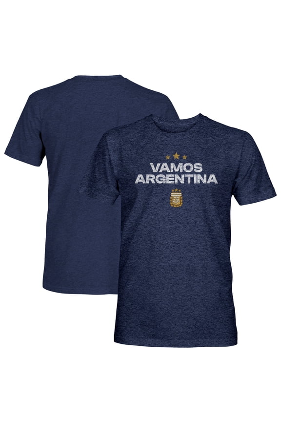 Men's 1863FC  Navy Argentina National Team Athletic Wordmark Vintage Tri-Blend T-Shirt