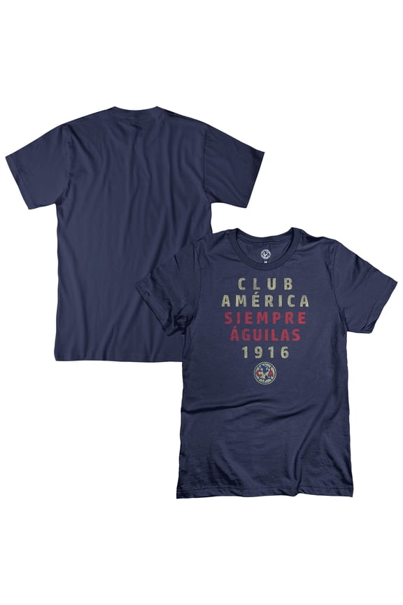Men's 1863FC Navy Club America Tapered Text T-Shirt