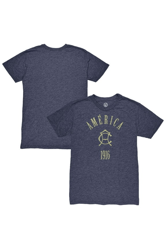 Men's 1863FC Navy Club America Team Arch Vintage Tri-Blend T-Shirt
