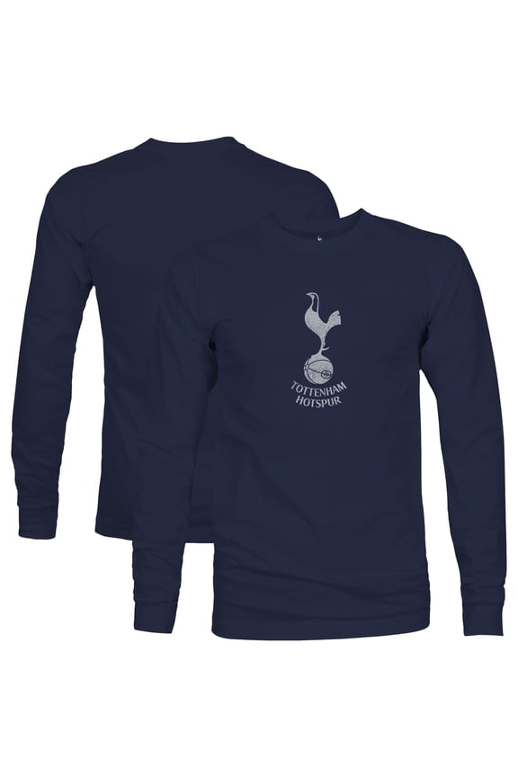 Men's 1863FC Navy Tottenham Hotspur Mono Badge Long Sleeve T-Shirt
