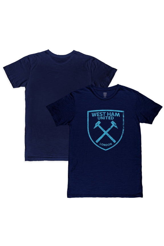Men's 1863FC Navy West Ham United Mono Crest Slub T-Shirt