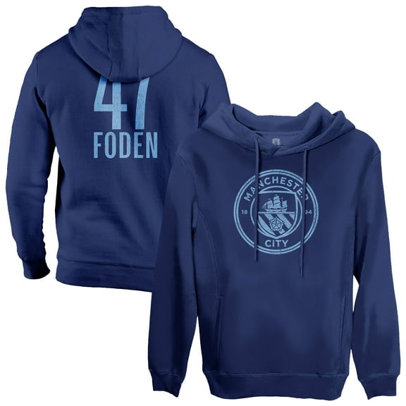 Men's 1863FC Phil Foden Navy Manchester City Player Fleece Pullover Hoodie