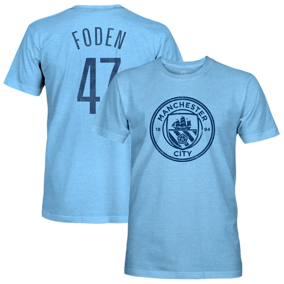 Men's 1863FC Phil Foden Sky Blue Manchester City Player Name & Number Twisted Tri-Blend Slub T-Shirt
