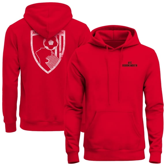 Men's 1863FC Red AFC Bournemouth Wordmark Fleece Hoodie