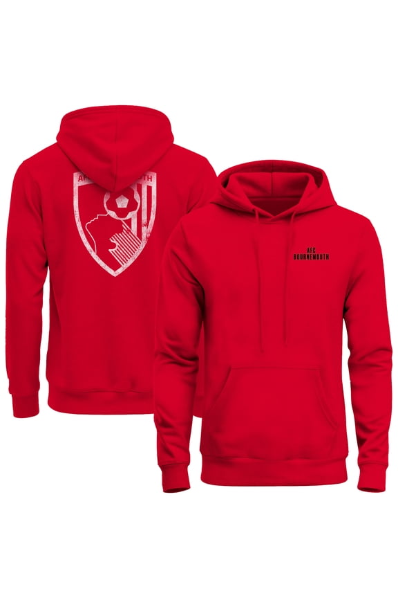 Men's 1863FC Red AFC Bournemouth Wordmark Fleece Hoodie